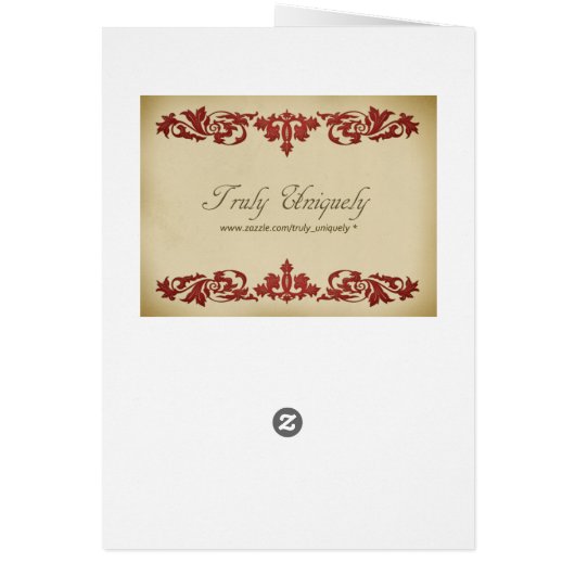 Leaf Scroll Style Wedding Menu in Bourgogne (Achterkant)