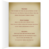 Leaf Scroll Style Wedding Menu in Bourgogne (Binnen (Rechts))