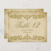  Leaf Scroll Trouwtafel Nummer Briefkaart (Voorkant / Achterkant)