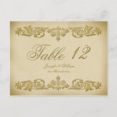 Leaf Scroll Trouwtafel Nummer Briefkaart (Voorkant)
