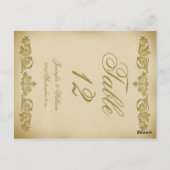 Leaf Scroll Trouwtafel Nummer Briefkaart (Achterkant)