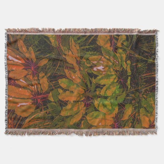 Leaf Shapes Abstract Pattern Throw Blanket Deken (Voorkant)