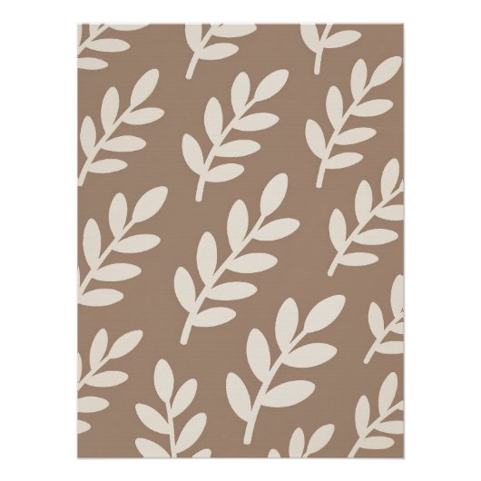 Leaf Silhouette Pattern – Zen Minimal Wall Art Perfect Poster (Voorkant)