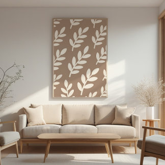 Leaf Silhouette Pattern – Zen Minimal Wall Art Perfect Poster