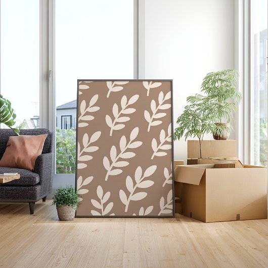 Leaf Silhouette Pattern – Zen Minimal Wall Art Perfect Poster