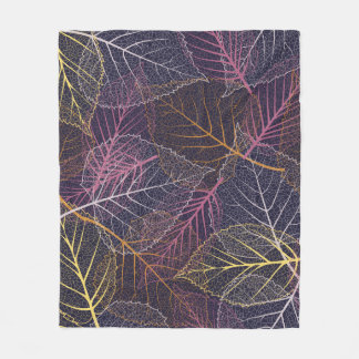 Leaf skelet naadloos patroon, achtergrond met kabe fleece deken