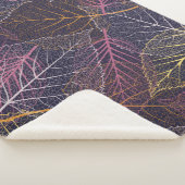 Leaf skelet naadloos patroon, achtergrond met kabe sherpa deken (3/4)