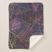 Leaf skelet naadloos patroon, achtergrond met kabe sherpa deken (Voorkant)