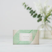 Leaf Skeletron Mint Ivory Pastel Delicate Glam Afsprakenkaartje (Staand voorkant)