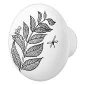 Leaf Sprig #1 Keramische Knob Keramische Knop (Rechts)