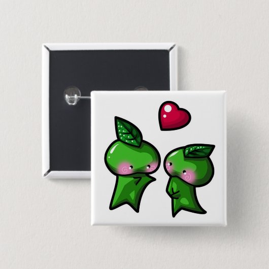 Leaf Sprite Vierkante Button 5,1 Cm (Voorkant /achterkant)