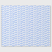Leaf Stems - Baby Blue op White Cadeaupapier (Vlak)