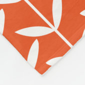 Leaf Stems - White op Sinaasappel Fleece Deken (Hoek)