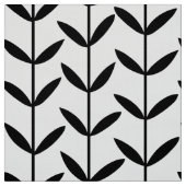 Leaf Stems - Zwart op wit Stof (Swatch)