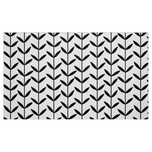 Leaf Stems - Zwart op wit Stof (Fat Quarter)