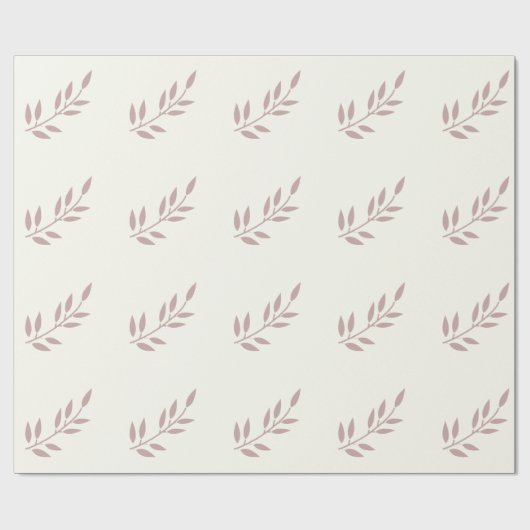 Leaf Stoffig Roos Bruiloften Roze Ivoor Off White Cadeaupapier (Vlak)