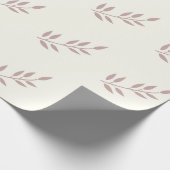 Leaf Stoffig Roos Bruiloften Roze Ivoor Off White Cadeaupapier (Hoek)