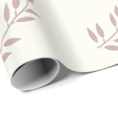 Leaf Stoffig Roos Bruiloften Roze Ivoor Off White Cadeaupapier (Rol Hoek)