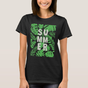 Leaf Summer Green in Retrostijl T-shirt