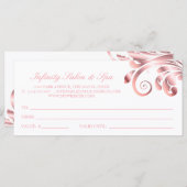 Leaf Swirl Nail Salon Cadeon Certificate Roze (Voorkant / Achterkant)