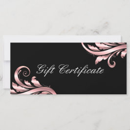 Leaf Swirl Nail Salon Gift Certificate Roze Black