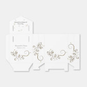 Leaf Swirl Wedding Style Favor Box Bedankdoosjes (Uitgevouwen)