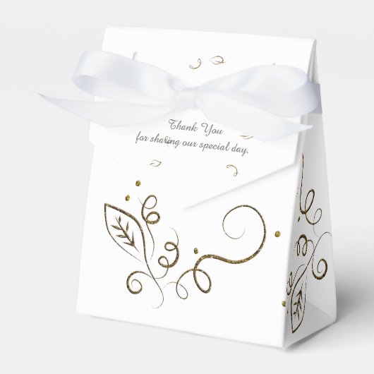 Leaf Swirl Wedding Style Favor Box Bedankdoosjes (Voorkant Zijde)