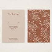 Leaf Terracotta Jewelry Earring Display Kaart (Voorkant /achterkant)
