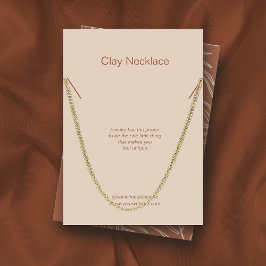 Leaf Terracotta Jewelry Ketting Display Card Visitekaartje