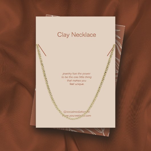 Leaf Terracotta Jewelry Ketting Display Card Visitekaartje