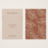 Leaf Terracotta Jewelry Ketting Display Card Visitekaartje (Voorkant /achterkant)
