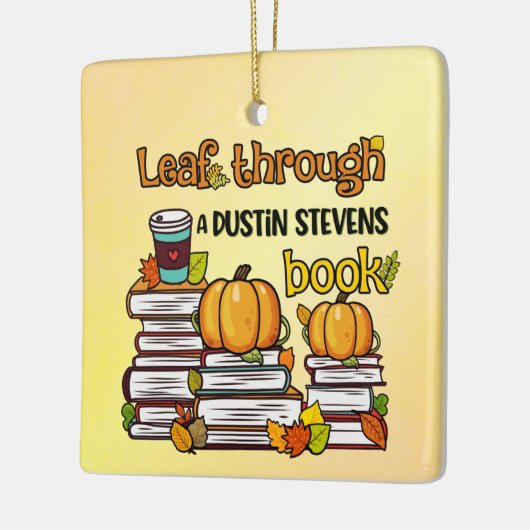 Leaf through a Dustin Stevens Book Keramisch Ornament (Links)