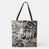 Leaf Tiki Black Hawaiian Tropical Beach Bag Tote Bag (Voorkant)
