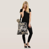 Leaf Tiki Black Hawaiian Tropical Beach Bag Tote Bag (Op model)