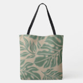 Leaf Tiki Sage Green Hawaiian Tropical Beach Bag Tote Bag (Achterkant)