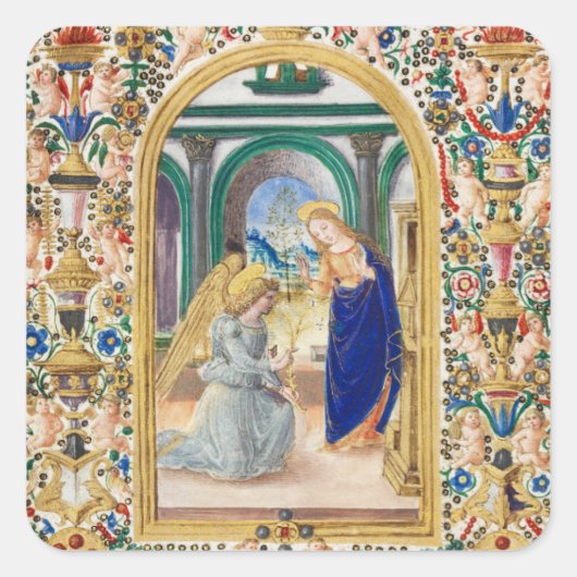 Leaf uit een boek 's ochtends vierkante sticker (Voorkant)