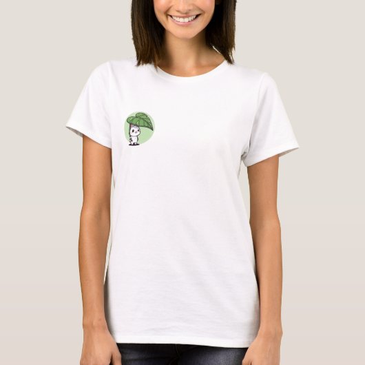 Leaf Umbrella Bunny T-shirt (Voorkant)