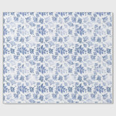 Leaf van Navy Blue en White Waterverf Cadeaupapier (Vlak)