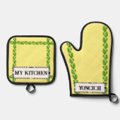 Leaf Vine Border van Kenneth Yoncich Ovenwant & Pannenlap Set (Voorkant)