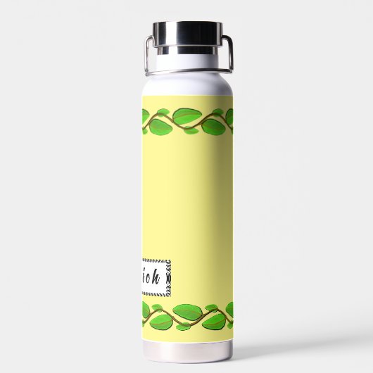 Leaf Vine Border van Kenneth Yoncich Waterfles (Achterkant)