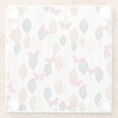 Leaf & Vlinder in Boho stijl Onderzetter Glazen Onderzetter (Achterkant)