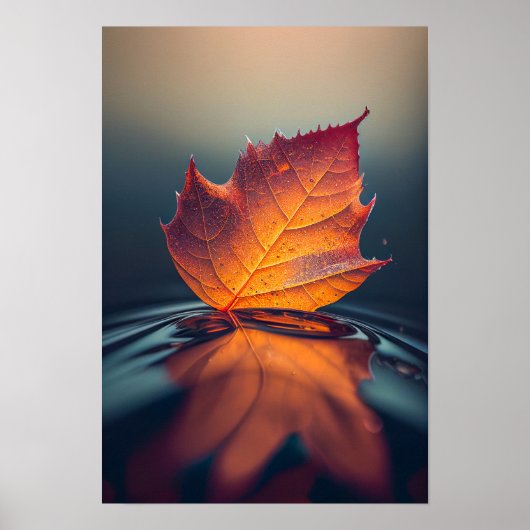 Leaf Water Kalm Tranquil Natuur Vreedzaam Seizoen Poster (Voorkant)