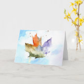 Leaf waterverf lege notitiekaart. kaart (Gele Bloem)