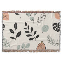 Leaf Whisper – Minimale Botanische Lijnkunstdeken