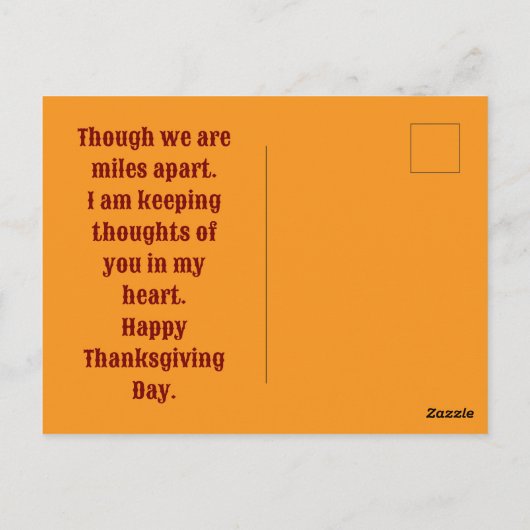 Leaf With Heart Thanksgiving Postcard Briefkaart (Achterkant)