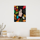 Leaf Woman: Tranquil Essence Poster (Keuken)