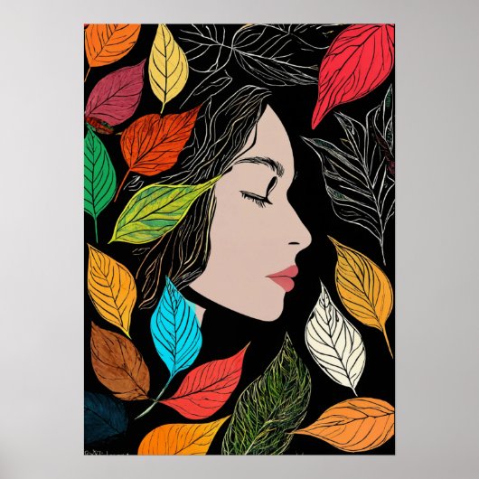 Leaf Woman: Tranquil Essence Poster (Voorkant)