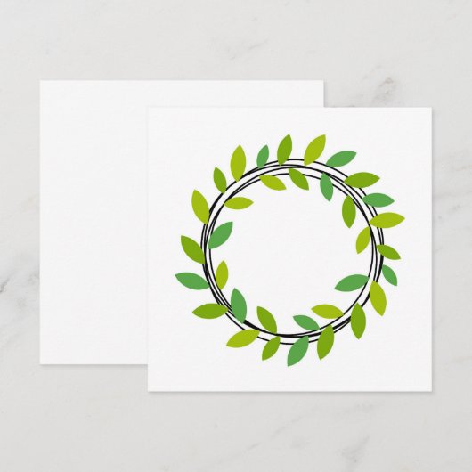 Leaf wreath kaart (Voorkant / Achterkant)