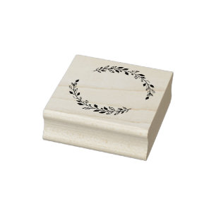 Leaf Wreath Rubber Stamp Rubberstempel