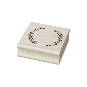Leaf Wreath Rubber Stamp Rubberstempel